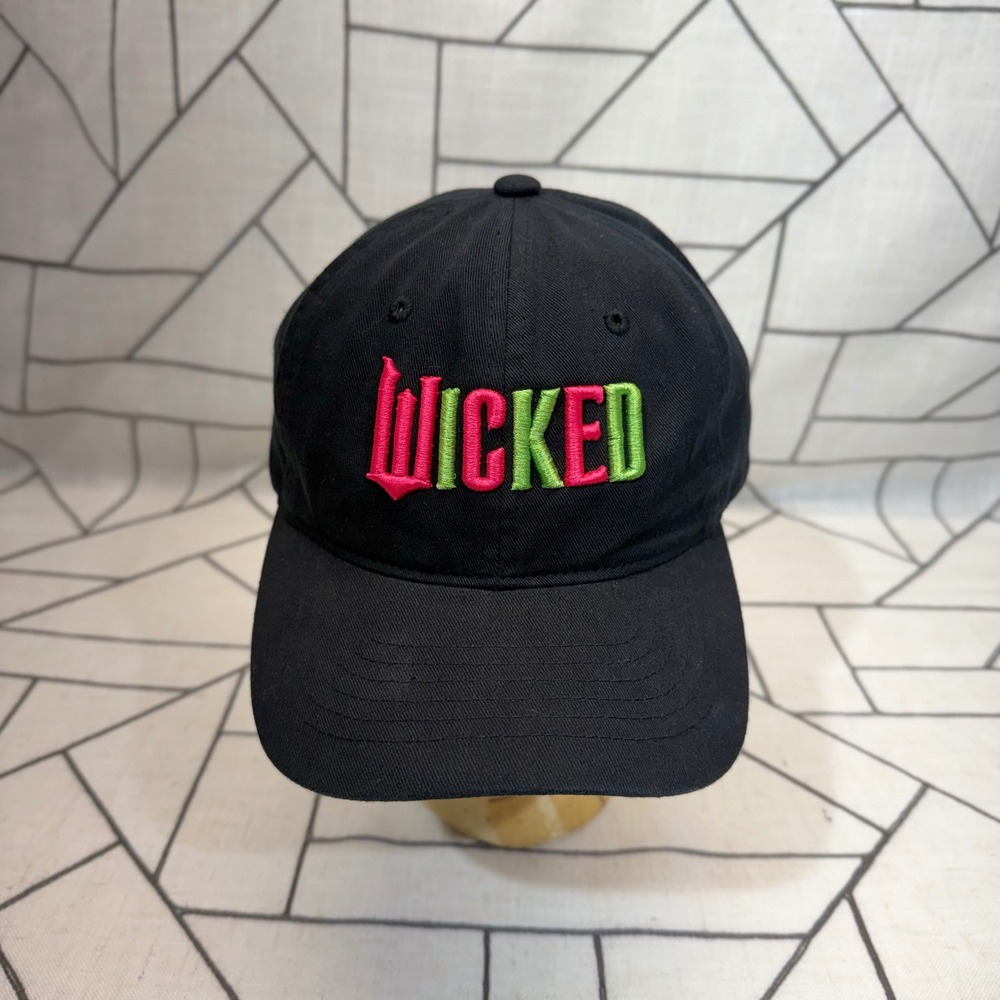 Zephyr Wicked Broadway Musical Hat OSFM Black Pink Green Embroidered Strapback
